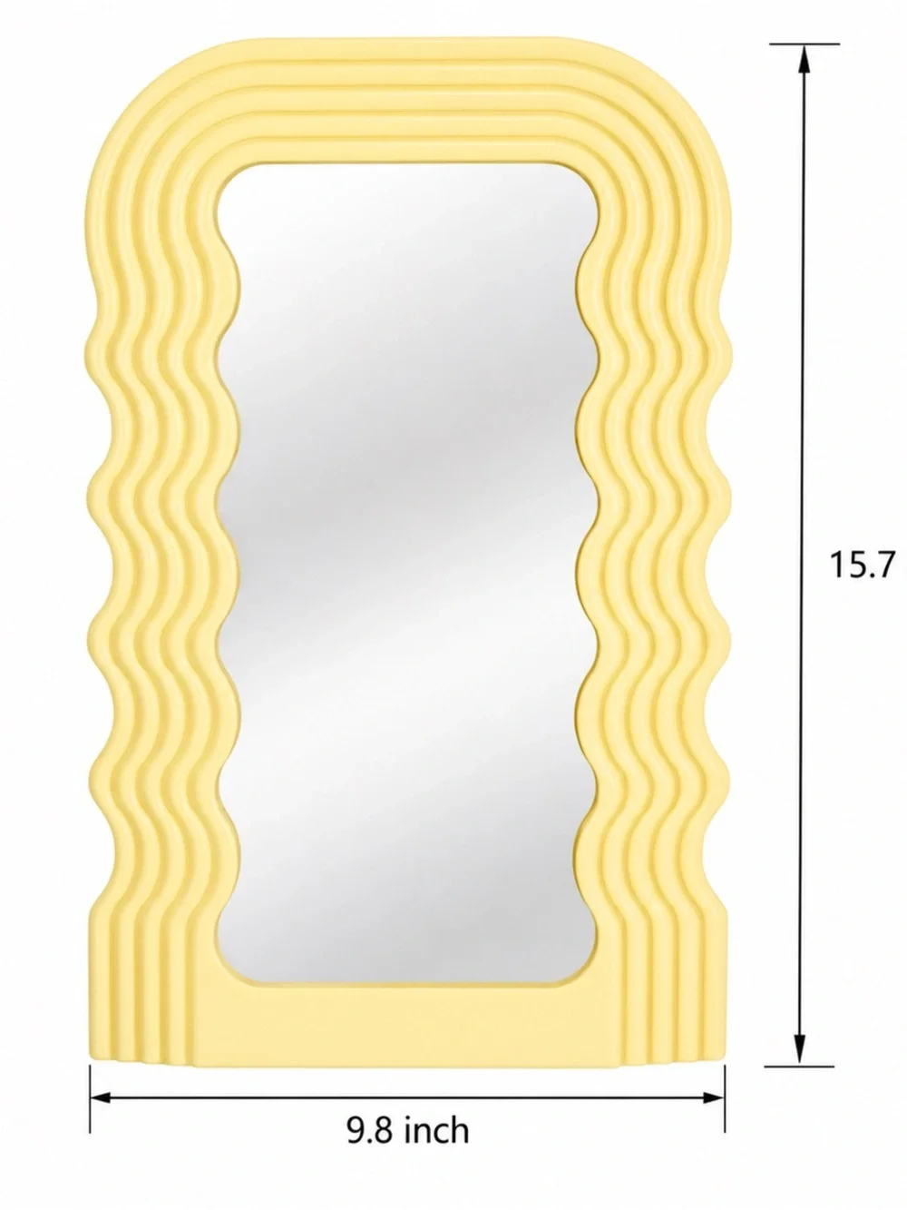 Mini Ultrafragola Style Vintage Aesthetic Wavy Mirror - Butter Yellow